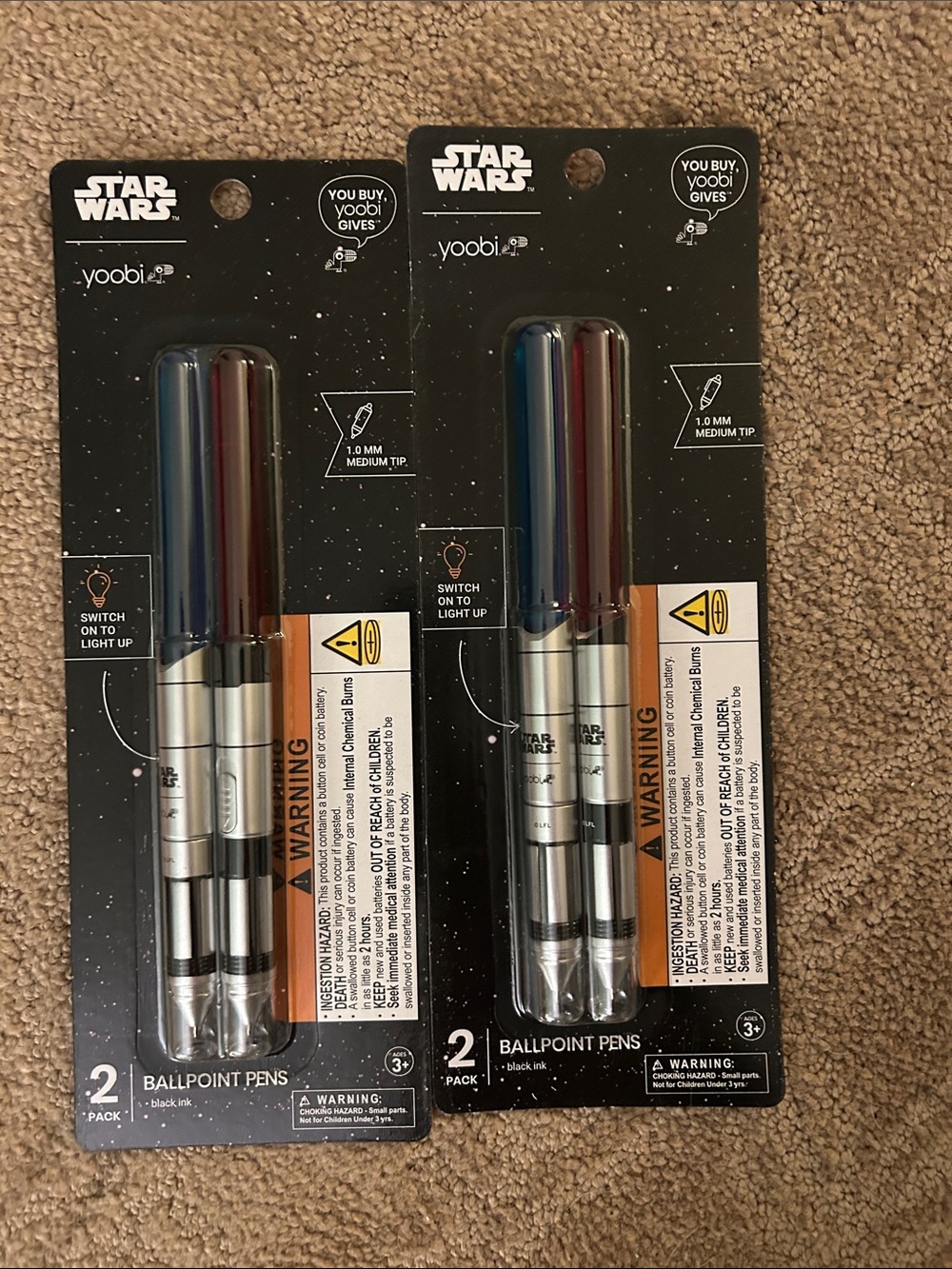 Yoobi Star Wars Lightsaber Pen Duo - Blue & Red